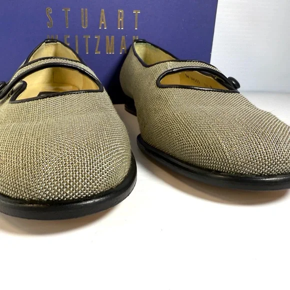 Stuart Weitzman Women's Black and Cream Loafers NWT - Picture 3 of 13